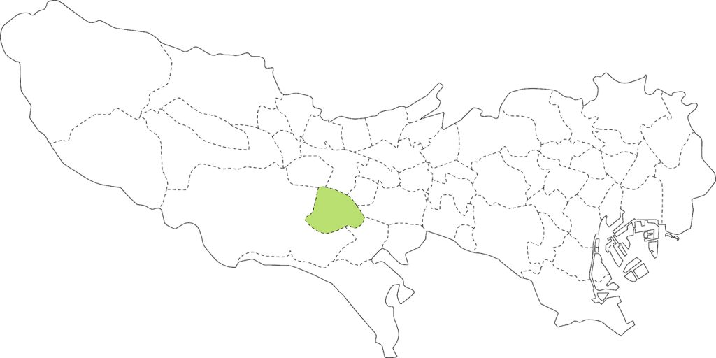 東京都の中の日野市の位置